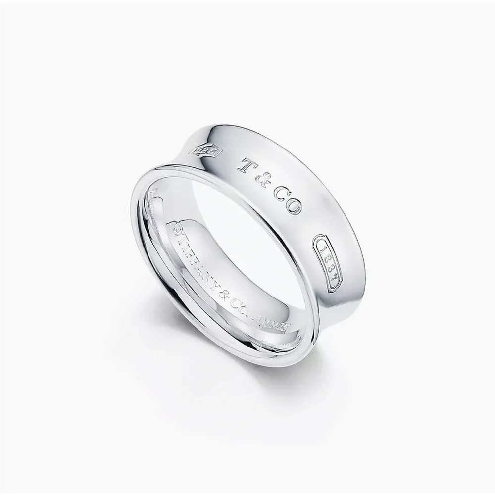 🩵Size 7 1/2 Tiffany & Co.  1837 Concave Wide Band Ring